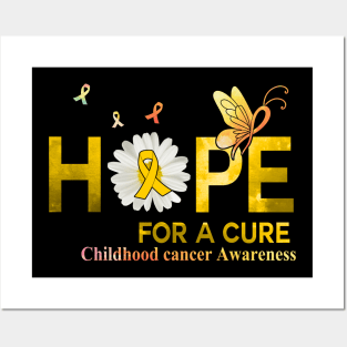 Hope For A Cure  Butterfly Flower Childhood cancer Posters and Art